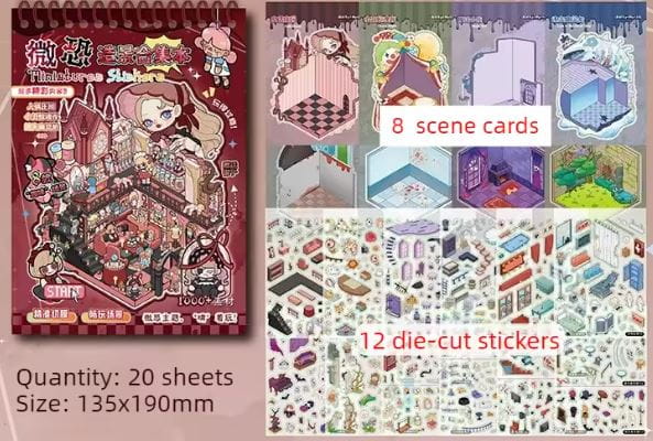 nakl roz 4.JPGDomki z naklejkami 3D DIY 20 arkuszy Dom lalek TIK TOK
