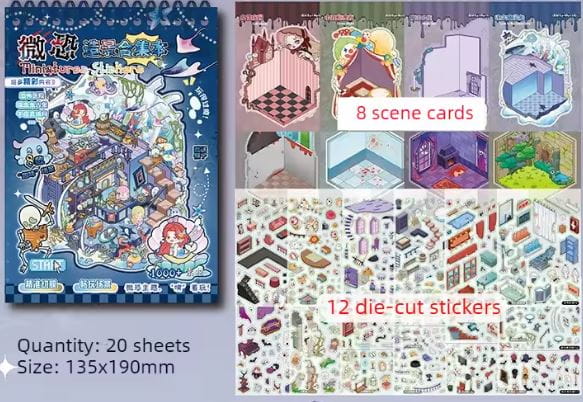Domki z naklejkami 3D DIY 20 arkuszy Statek duchów TIK TOK