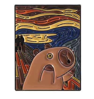 Przypinka emaliowana metalowa PIN Kapi-Krzyk Munch