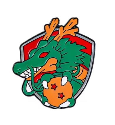 Przypinka emaliowana metalowa PIN Shenron na tarczy Dragon Ball