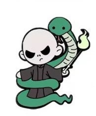 Przypinka emaliowana metalowa PIN Voldemort i Nagini Chibi Harry Potter