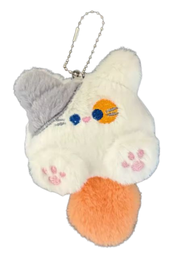 Breloczek pluszowy kotek kawaii rudy ogonek 10cm