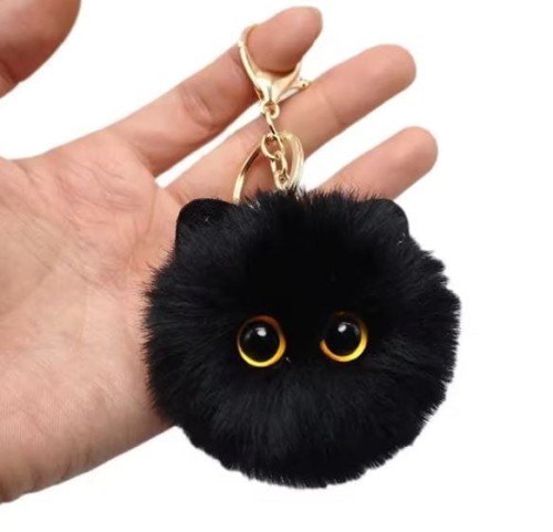 Breloczek pluszowy puszysta kocia kulka 8cm