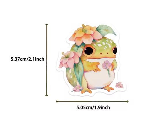 Naklejki winylowe Wlepy żabki kawaii 50 sztuk