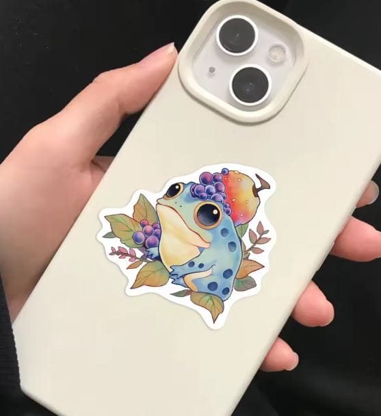 Naklejki winylowe Wlepy żabki kawaii 50 sztuk