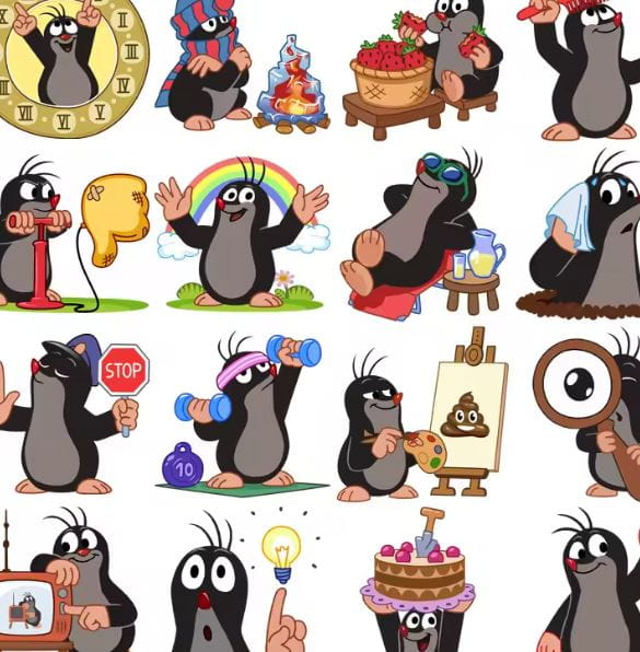Naklejki winylowe Wlepy Krecik The Little Mole 40 sztuk