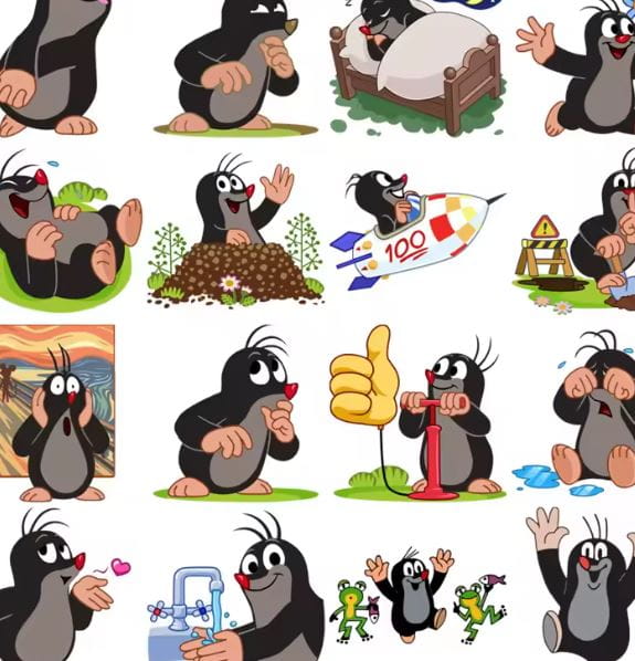 Naklejki winylowe Wlepy Krecik The Little Mole 40 sztuk