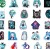 Naklejki winylowe Wlepy Hatsune Miku 50 sztuk