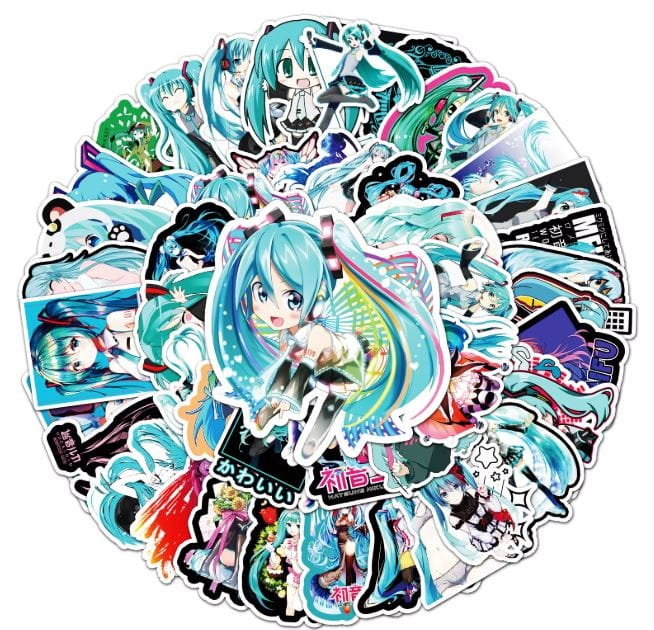 Naklejki winylowe Wlepy Hatsune Miku 50 sztuk