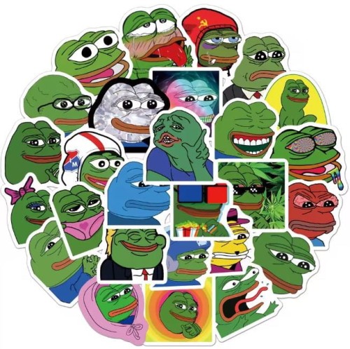 Naklejki winylowe Wlepy śmieszna żaba Pepe 50 sztuk
