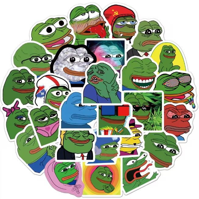 Naklejki winylowe Wlepy śmieszna żaba Pepe 50 sztuk