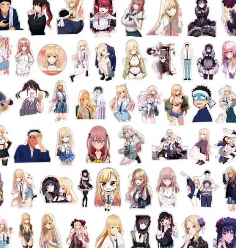 Naklejki winylowe Wlepy Project: Cosplay Marin Kitagawa MIX 50 sztuk
