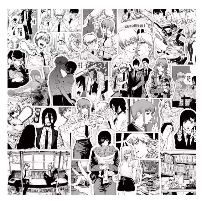 Naklejki winylowe Wlepy Chainsaw Man MIX 50 sztuk