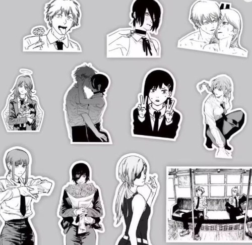 Naklejki winylowe Wlepy Chainsaw Man MIX 50 sztuk