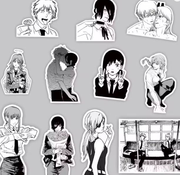 Naklejki winylowe Wlepy Chainsaw Man MIX 50 sztuk