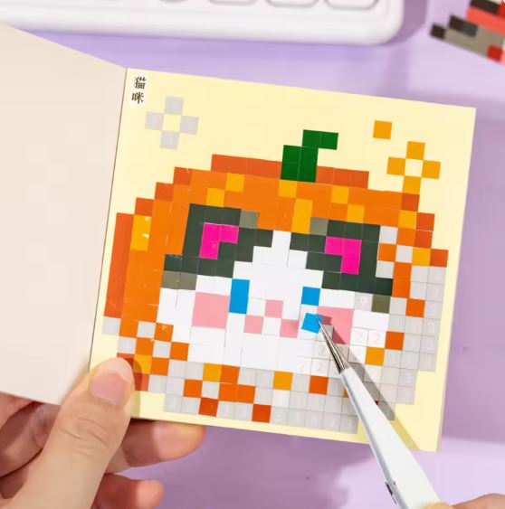 Pikselowe wyklejanki Antystresowe Różowa Zwierzątka Kawaii