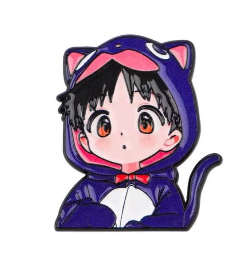 Przypinka emaliowana metalowa PIN Anime Girl Koci Strój Chibi