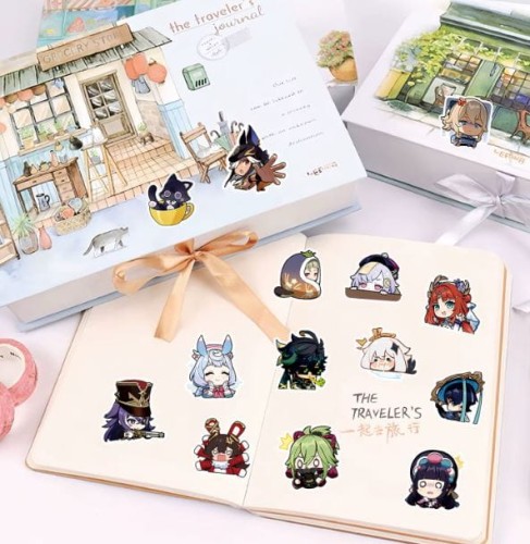 Naklejki winylowe Genshin Impact Chibi Anime Paimon 100 sztuk
