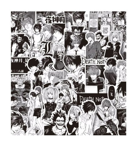 Naklejki winylowe Death Note Anime Manga Ryuk Light 65 sztuk