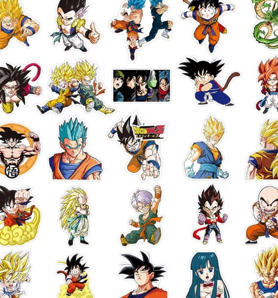 Naklejki winylowe Dragon Ball Songo Gohan Vegeta Anime Manga 50 sztuk