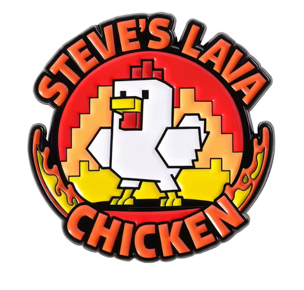 Przypinka emaliowana metalowa PIN Steve's Lava Chicken Minecraft