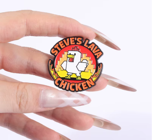 Przypinka emaliowana metalowa PIN Steve's Lava Chicken Minecraft