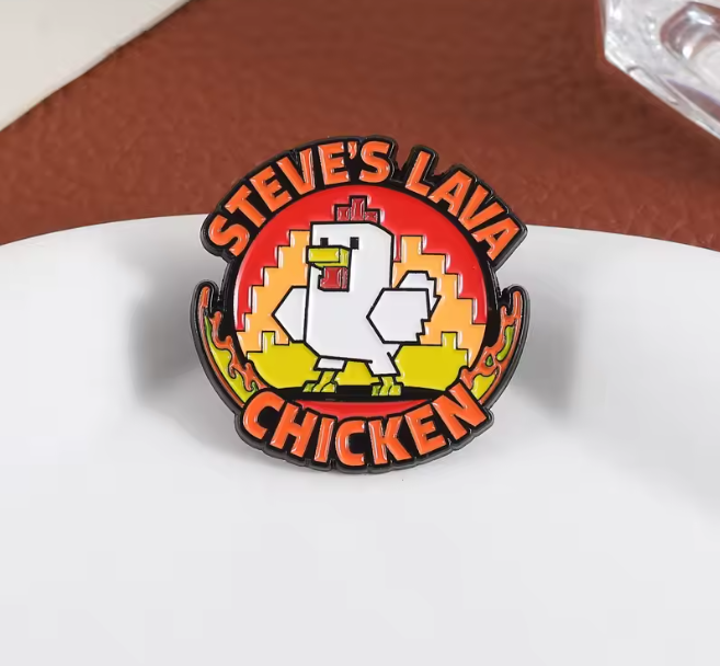 Przypinka emaliowana metalowa PIN Steve's Lava Chicken Minecraft