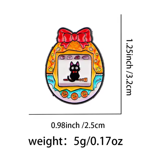 Przypinka emaliowana metalowa PIN Tamagotchi Jiji Studio Ghibli