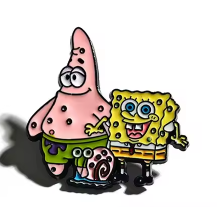 Przypinka emaliowana metalowa PIN Sponge Bob i Patryk Rozgwiazda