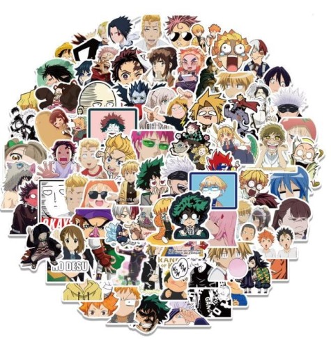 Naklejki winylowe Wlepy Anime MIX 100 sztuk