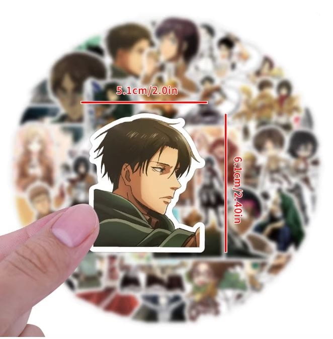 Naklejki winylowe Wlepy Attack on Titan Anime Manga 50 sztuk