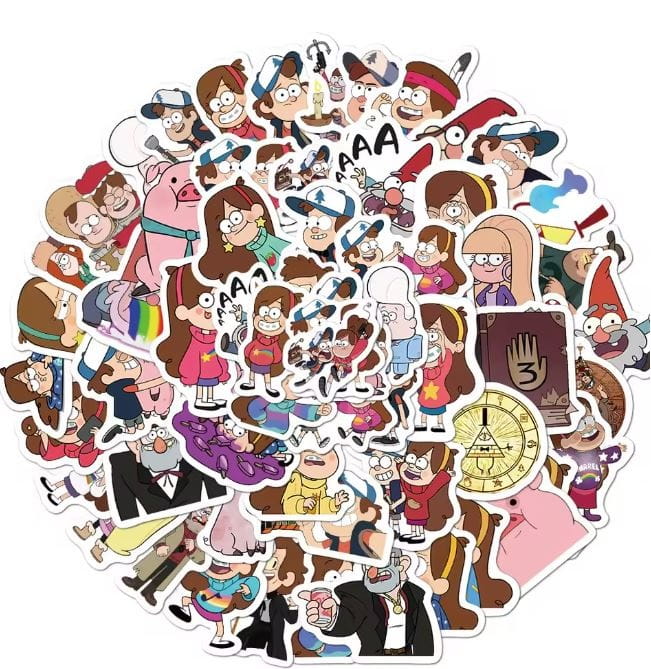 Naklejki winylowe Wlepy Gravity Falls 50 sztuk