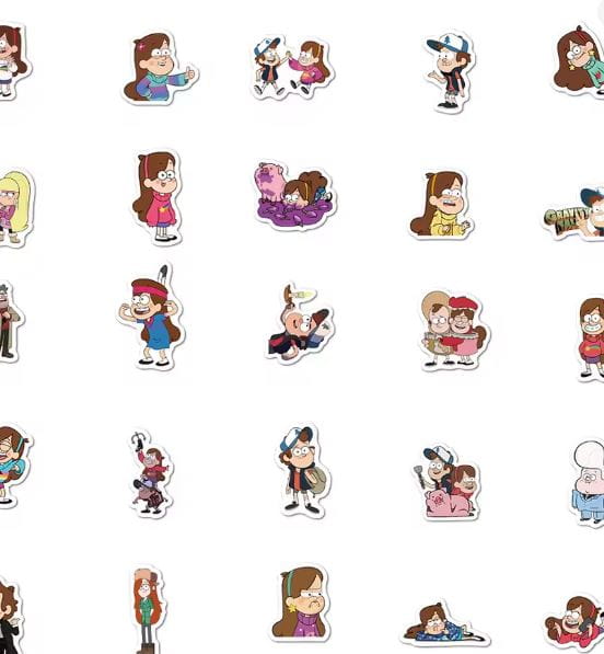 Naklejki winylowe Wlepy Gravity Falls 50 sztuk