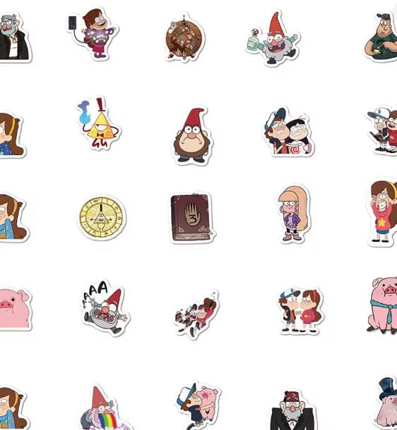 Naklejki winylowe Wlepy Gravity Falls 50 sztuk