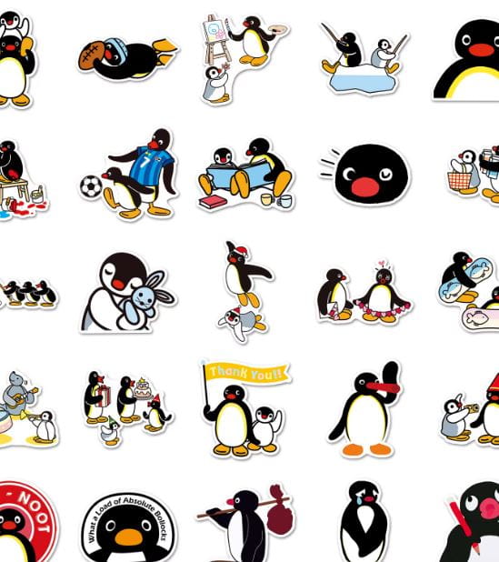 Naklejki winylowe Wlepy Pingu Pinga pingwin 50 sztuk