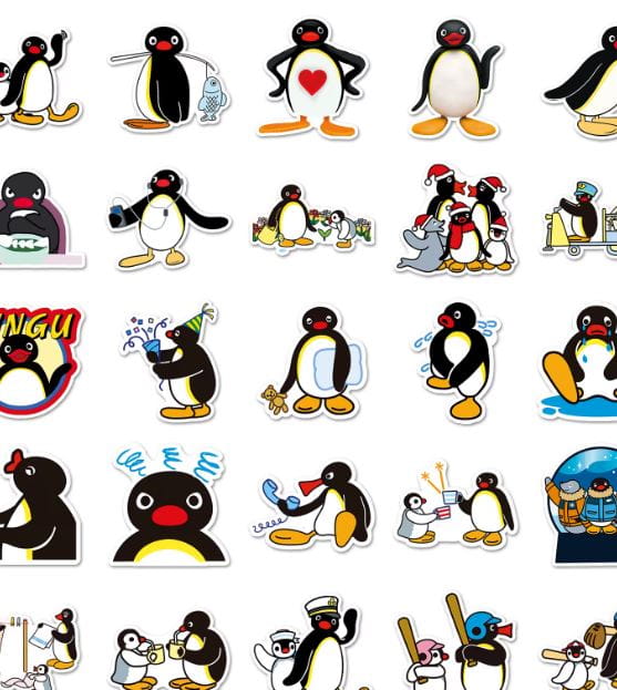 Naklejki winylowe Wlepy Pingu Pinga pingwin 50 sztuk