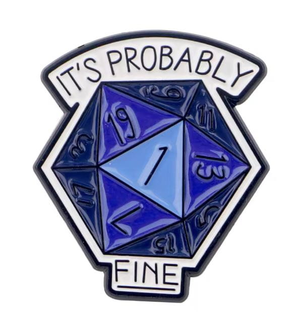 Przypinka emaliowana metalowa PIN Kość Kostka DnD RPG