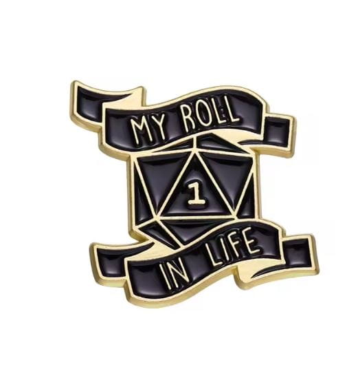 Przypinka emaliowana metalowa PIN Memowa Kość Kostka DnD RPG