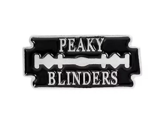Przypinka emaliowana metalowa PIN Peaky Blinders czarna żyletka