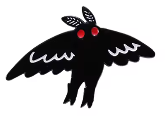 Przypinka emaliowana metalowa PIN Czarna Ćma Moth Motyl Nocy Ver. II
