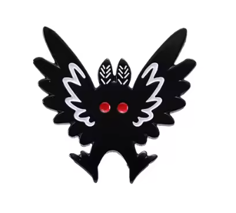 Przypinka emaliowana metalowa PIN Czarna Ćma Moth Motyl Nocy Ver. III