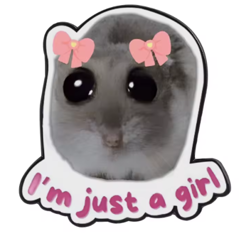 Przypinka emaliowana metalowa PIN I'm just a girl Chomik memy