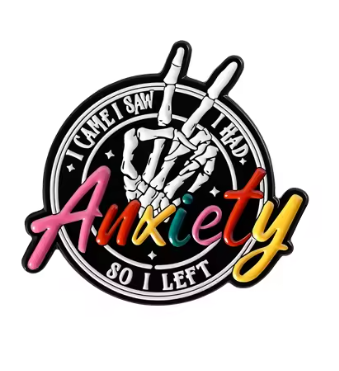 Przypinka emaliowana metalowa PIN Anxiety Meme