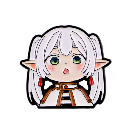Przypinka emaliowana metalowa PIN Frieren zdziwiona Cute ver.