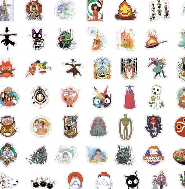 Naklejki winylowe Wlepy Studio Ghibli Totoro Spirited Away 50 sztuk