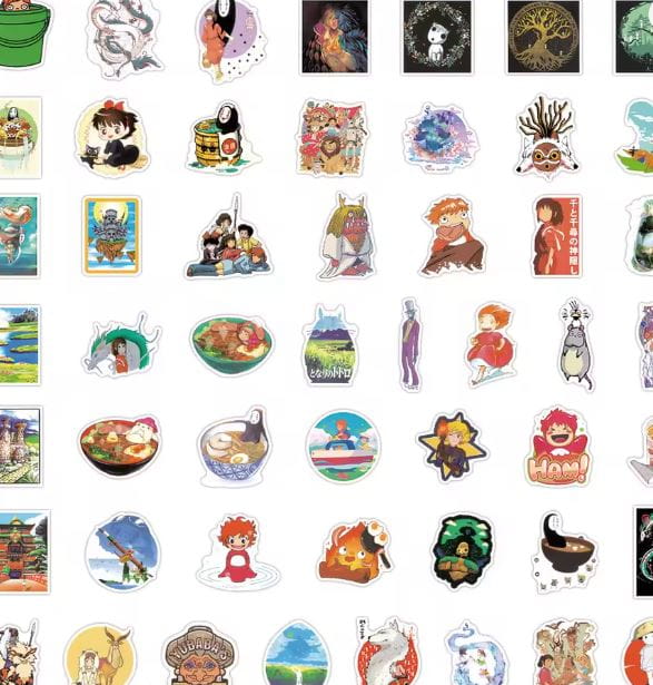 Naklejki winylowe Wlepy Studio Ghibli Totoro Spirited Away 50 sztuk