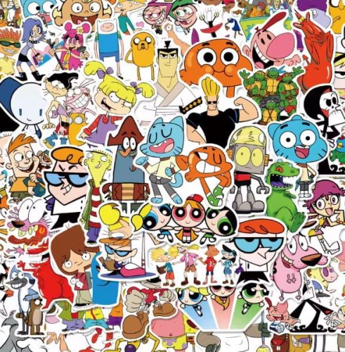 Naklejki winylowe Wlepy Bajki Cartoon Network Gumbal Johhny 50 sztuk