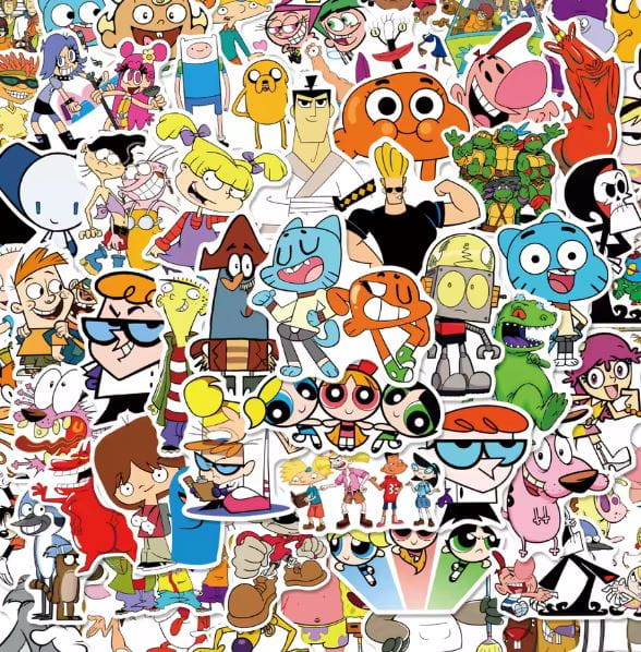 Naklejki winylowe Wlepy Bajki Cartoon Network Gumbal Johhny 50 sztuk