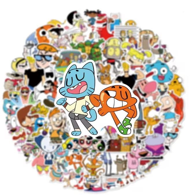 Naklejki winylowe Wlepy Bajki Cartoon Network Gumbal Johhny 50 sztuk