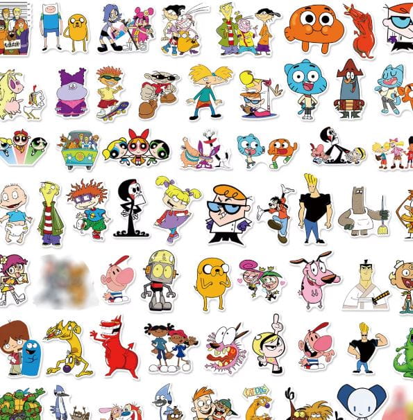 Naklejki winylowe Wlepy Bajki Cartoon Network Gumbal Johhny 50 sztuk